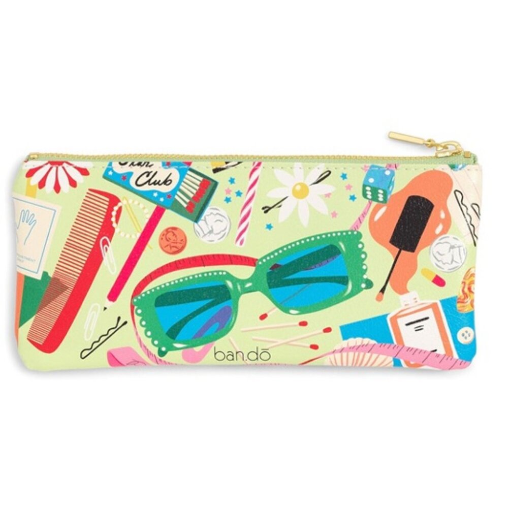 Get it Together Green Leatherette Pencil Pouch, Junk Drawer, by Ban.do, NWT